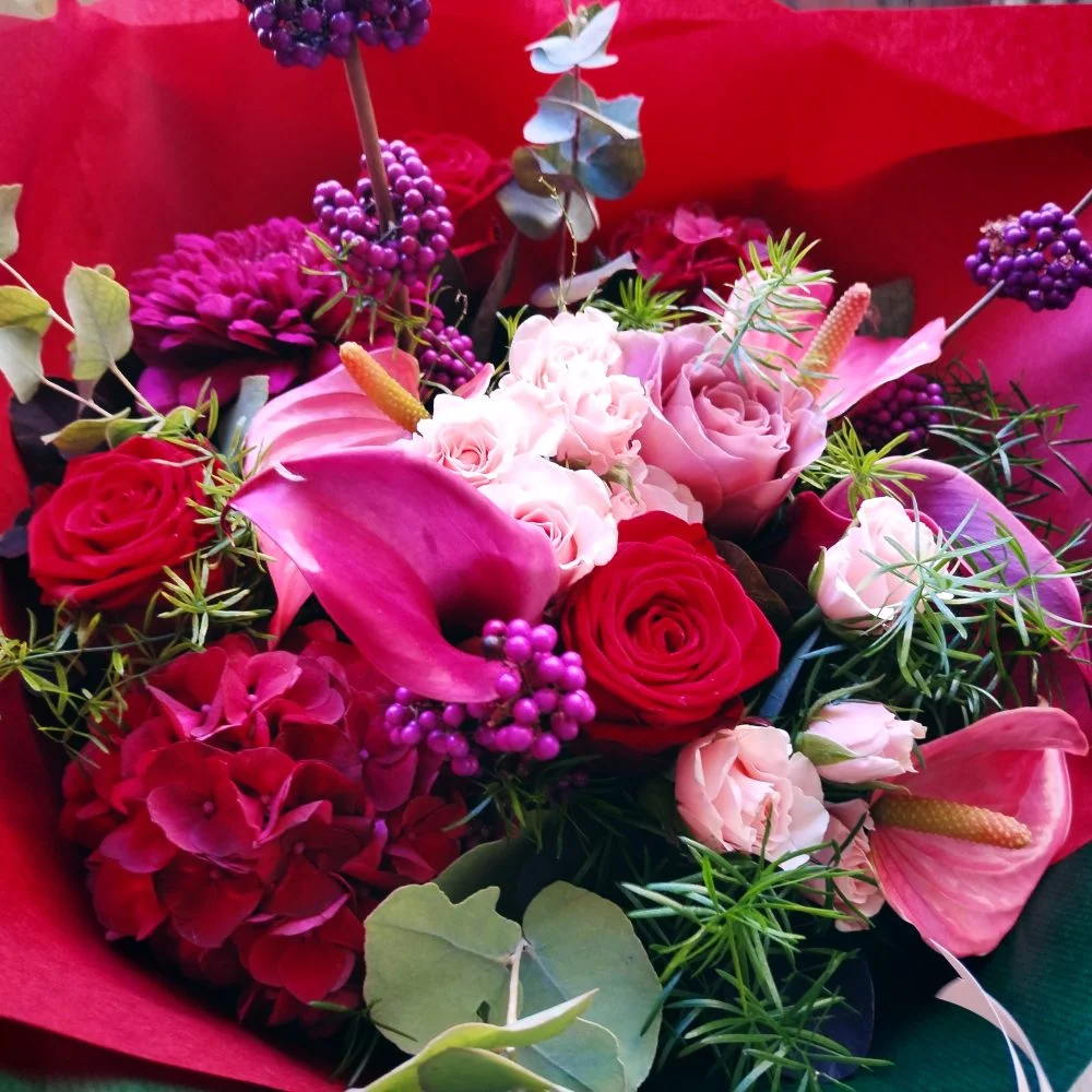 Bouquet Saint-Valentin, par Hana Fleurs, fleuriste à Aubenas