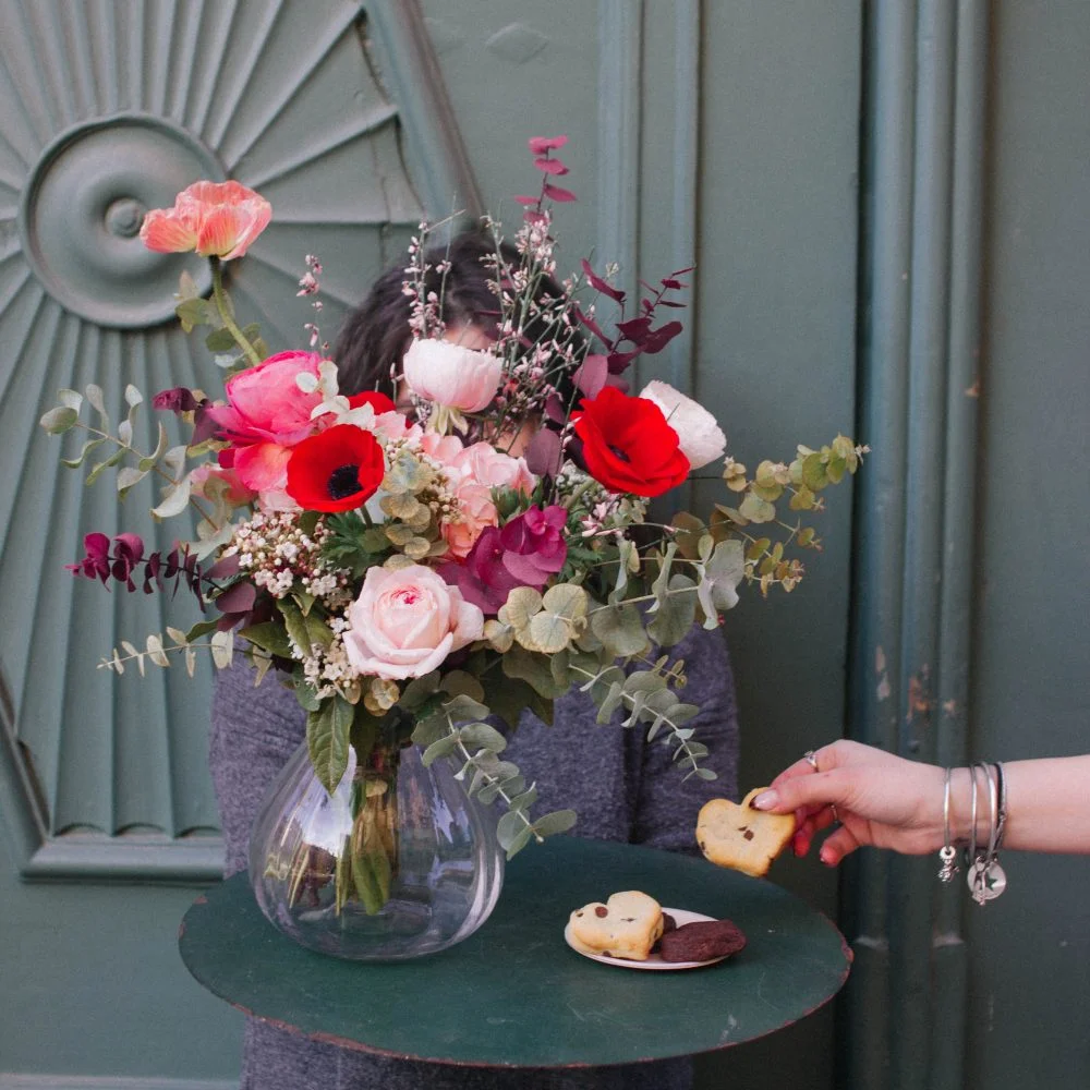 Saint Valentin + Cookies, par Poppy Figue, fleuriste à Toulouse