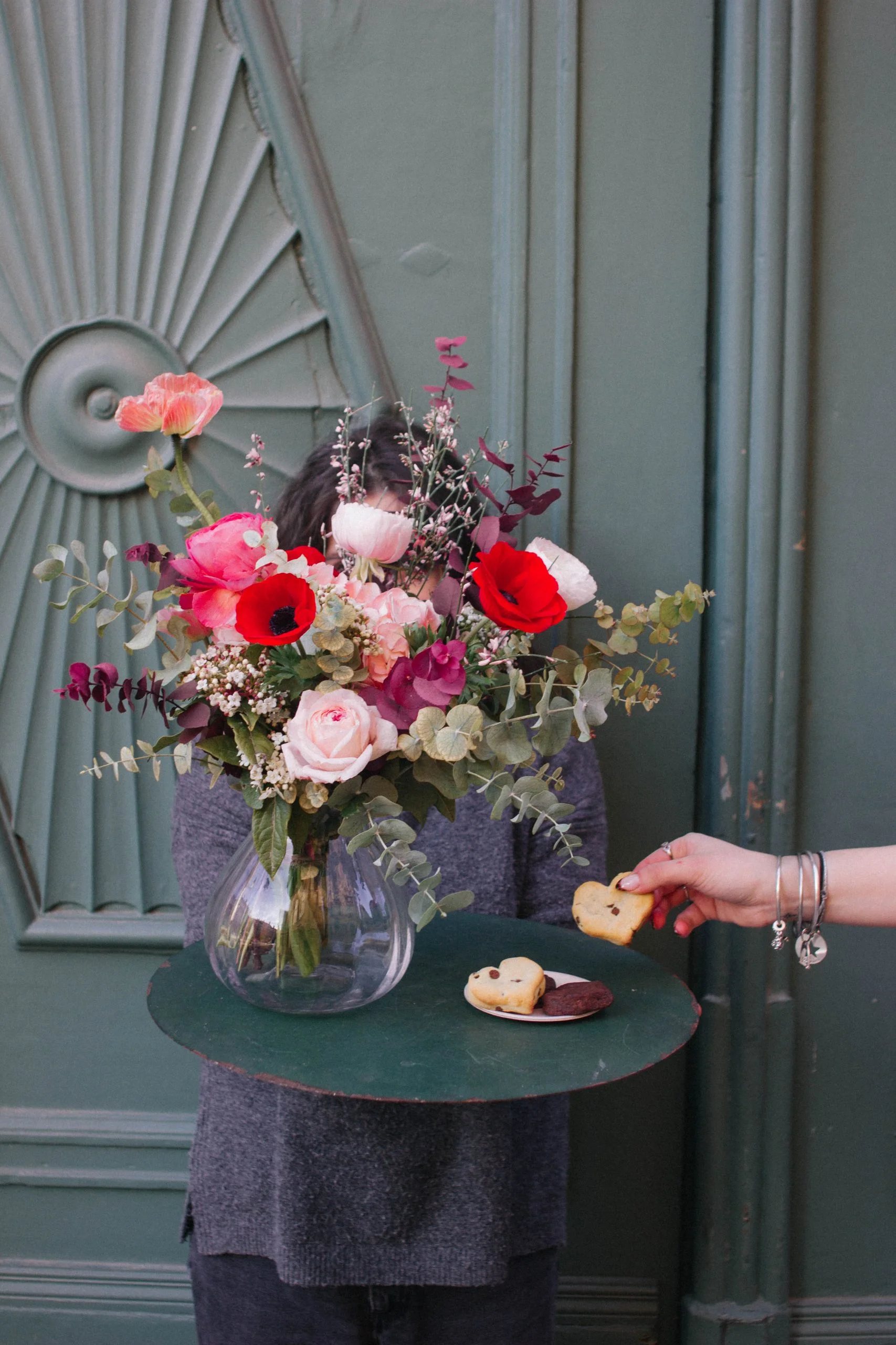 Saint Valentin + Cookies, par Poppy Figue, fleuriste à Toulouse