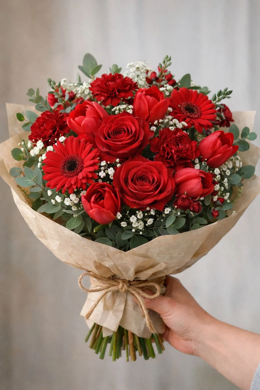 bouquet de rouge coeur, par Les fleurs de Célony, fleuriste à Aix-en-Provence