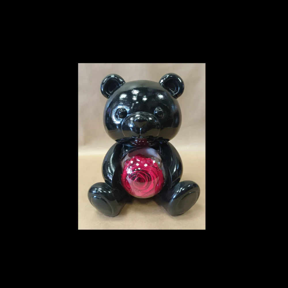 Ourson Éternel noir, par Monloup artisan fleuriste, fleuriste à Roanne