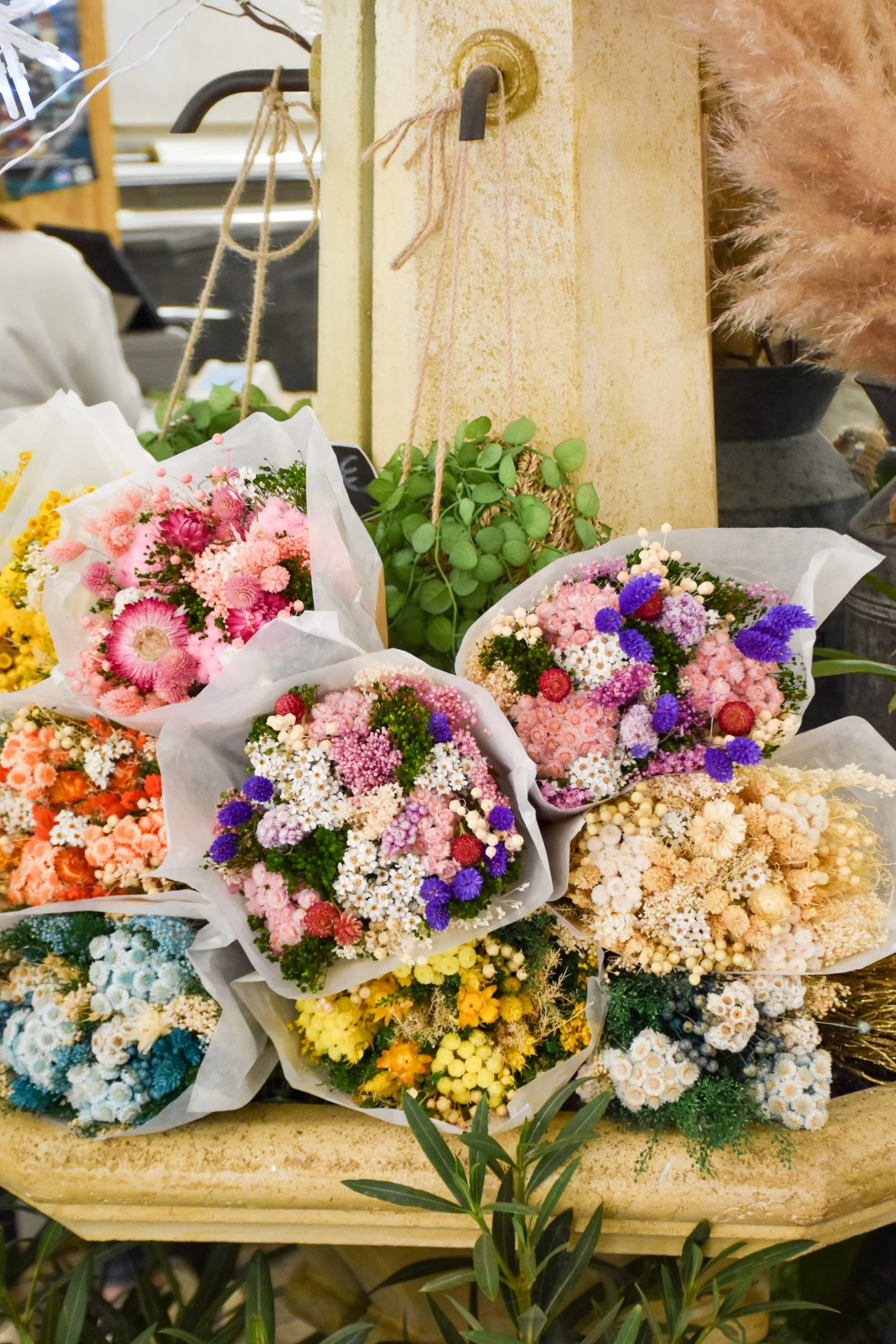 Bouquet de fleurs séchées, par La Rose d'Or, fleuriste à Ollioules