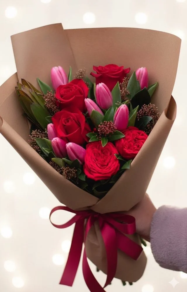 bouquet coeur d'amour, par Le Jardin de Jade by Fanny, fleuriste à Aimargues