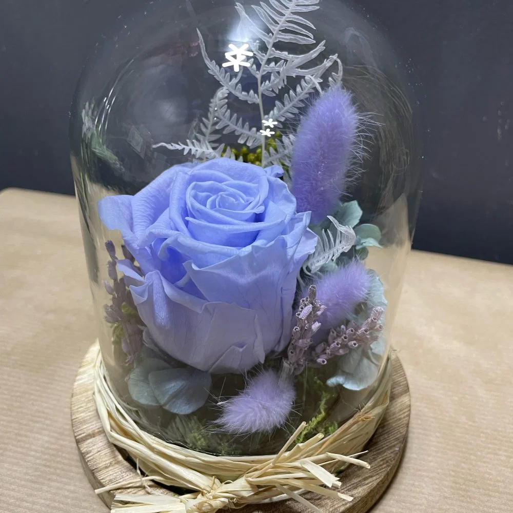 Rose stabilisée Bleu cloche, par Eglantine et Pivoine, fleuriste à Davézieux