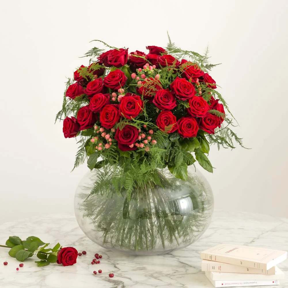 Bouquet de Roses rouges, par Aux Colonnes Fleuries, fleuriste à Ajaccio