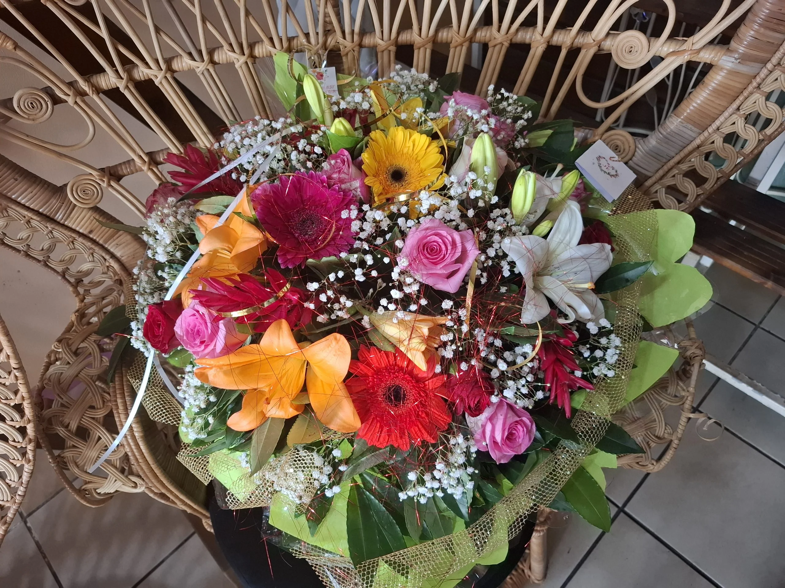 Bouquet fleur mélanger, par Céline Création Florale, fleuriste à Le Tampon