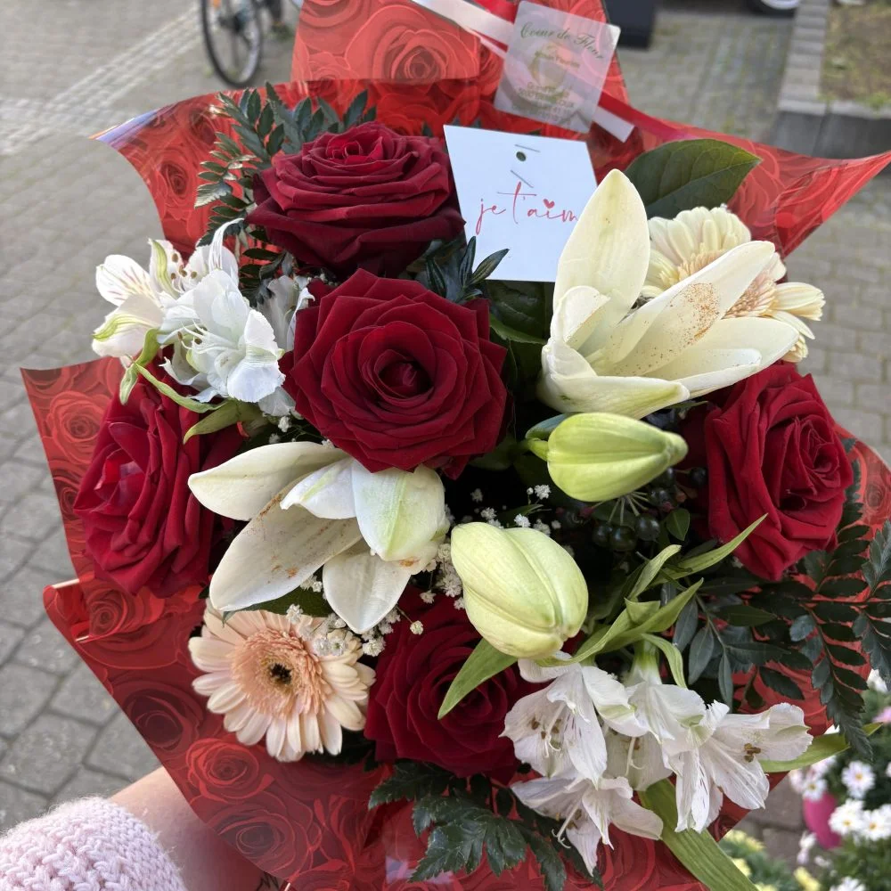 Bouquet Amour, par Coeur de Fleur, fleuriste à Gembloux