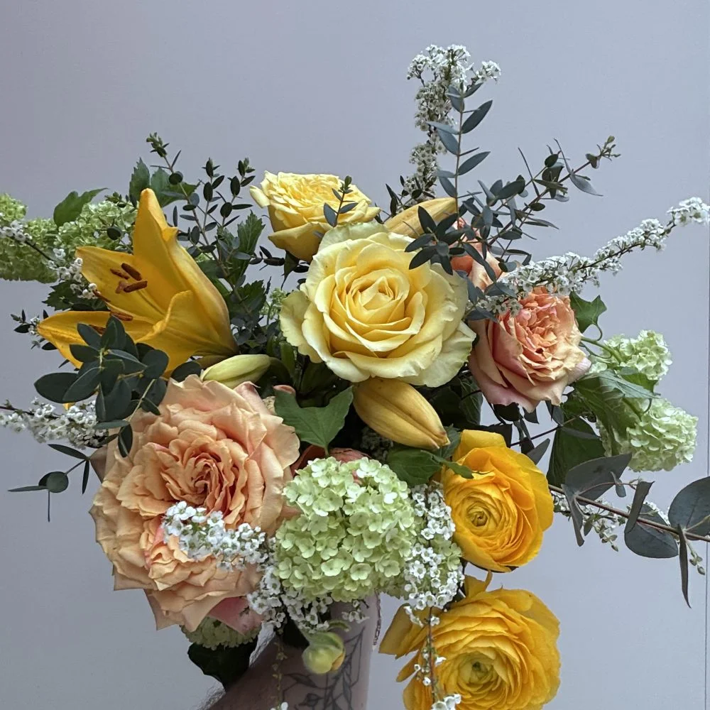 bouquet soleil, par Herbacée, fleuriste à Francheville