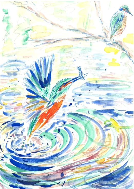 carte illustrée « Catch of The Day » – Marina Bradbury, par Pop Flower, fleuriste à Saint-Germain-en-Laye