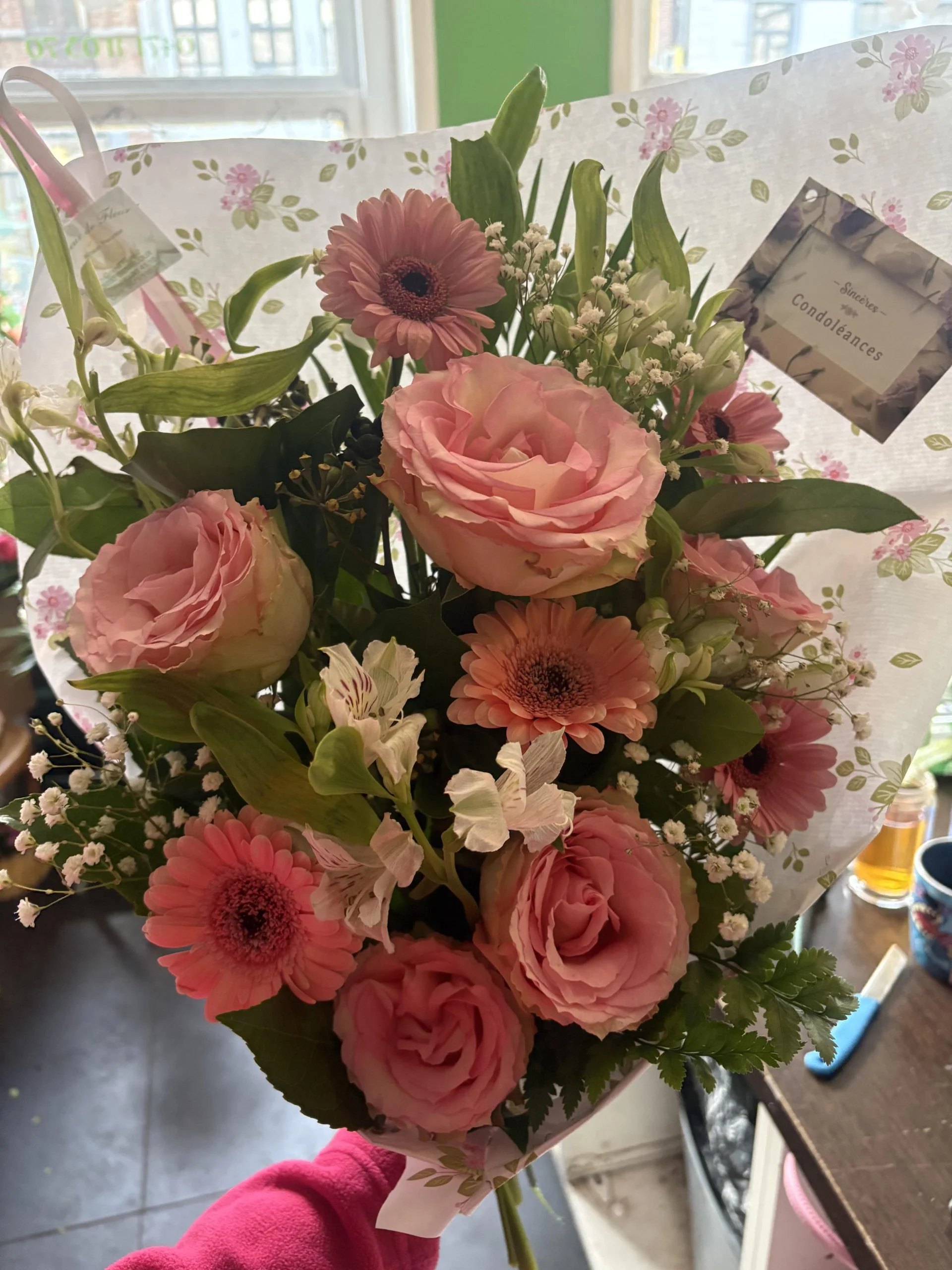 gerbe deuil, par Coeur de Fleur, fleuriste à Gembloux