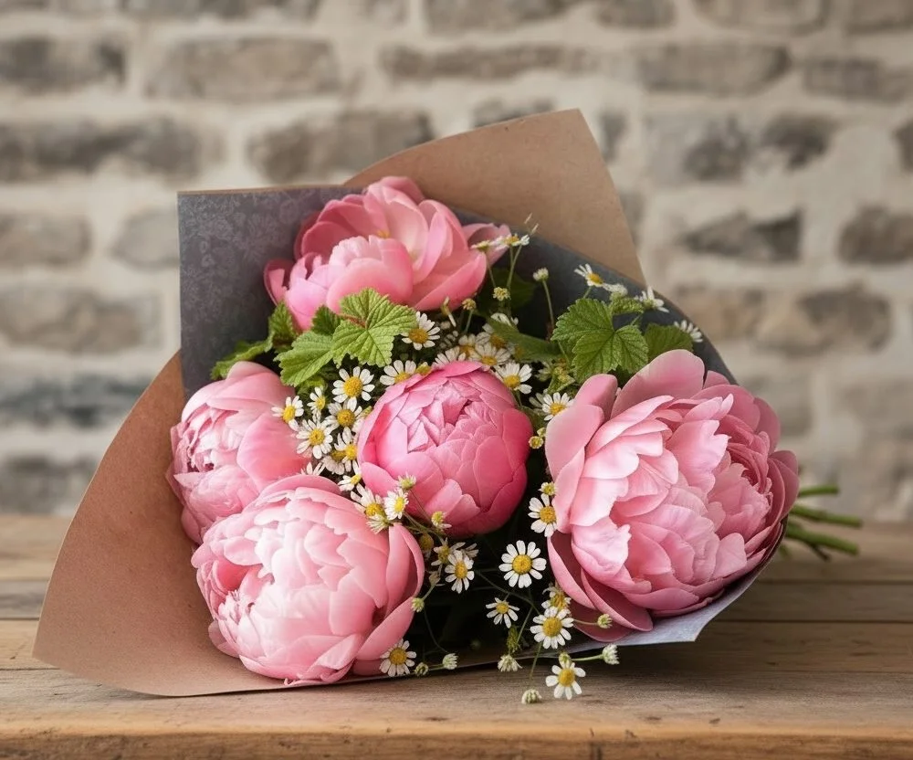 Bouquet de Pivoines, par Les Cat' Saisons, fleuriste à Charleville-Mézières