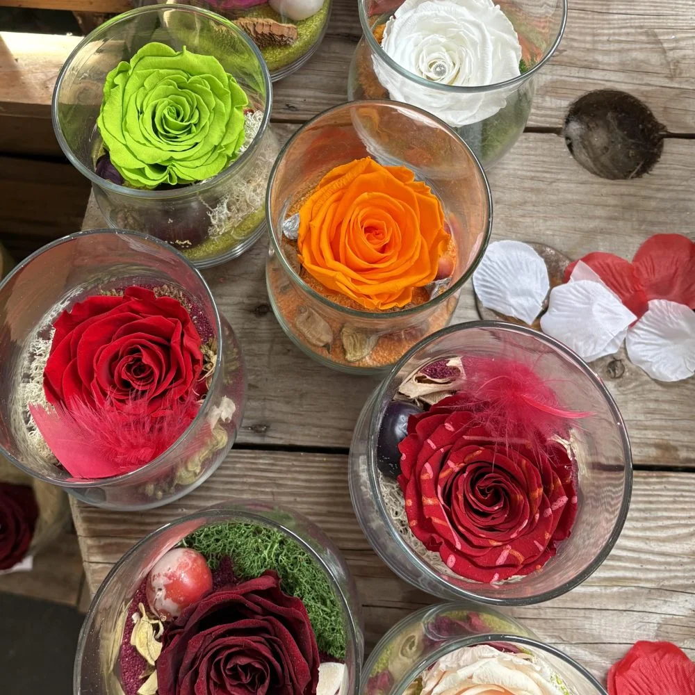 Rose éternelle petit vase | Livraison à Gembloux | Coeur de Fleur