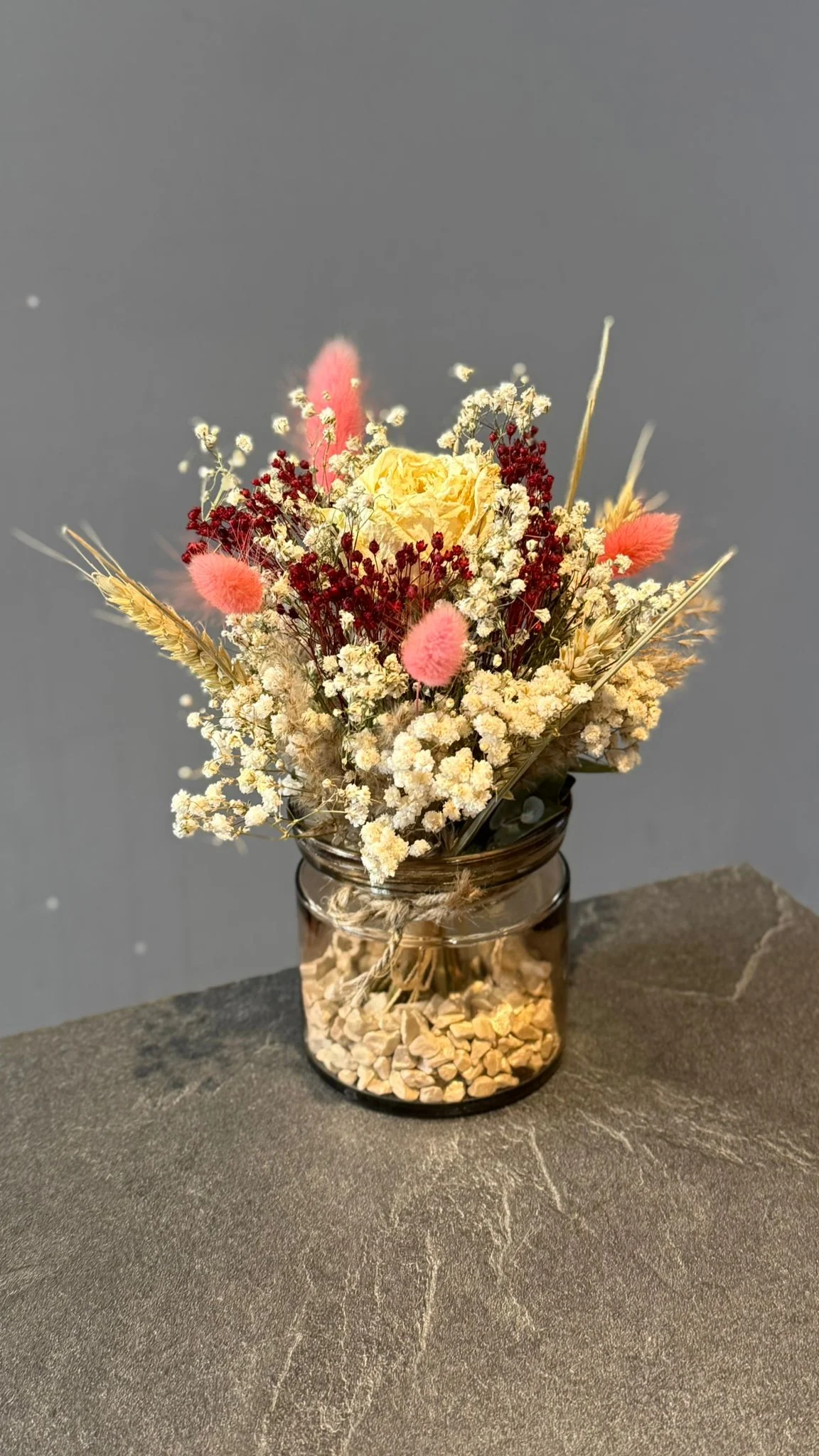 Mini ensemble floral séché, par Les fleurs de Célony, fleuriste à Aix-en-Provence