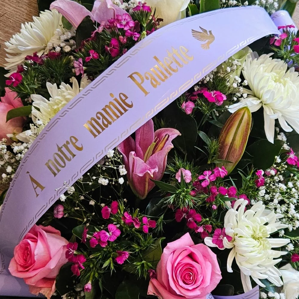 Ruban Deuil, par Sita Fleurs, fleuriste à Le Tampon