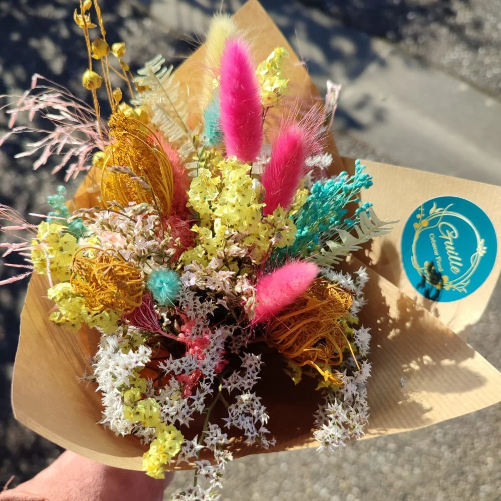 Bouquet de fleurs séchées, par Fleuriste Guille, fleuriste à Sainte-Bazeille