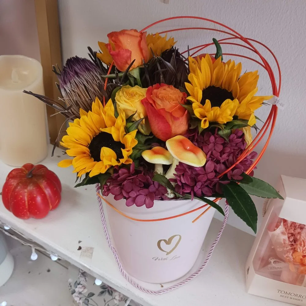 Bouquet Automne, par Ti Fleur Lakour, fleuriste à Saint-Joseph