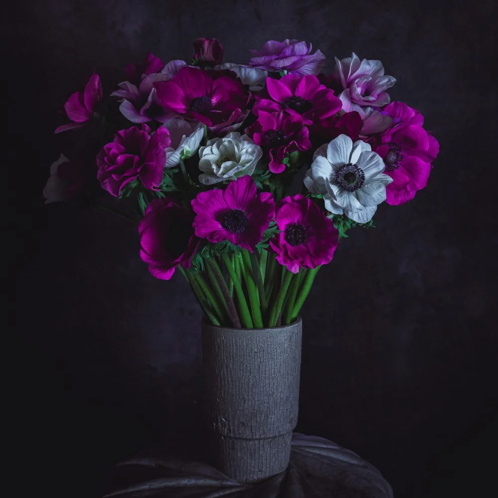 Bouquet d'Anémones, par Nicolas Antoine, fleuriste à Montrouge