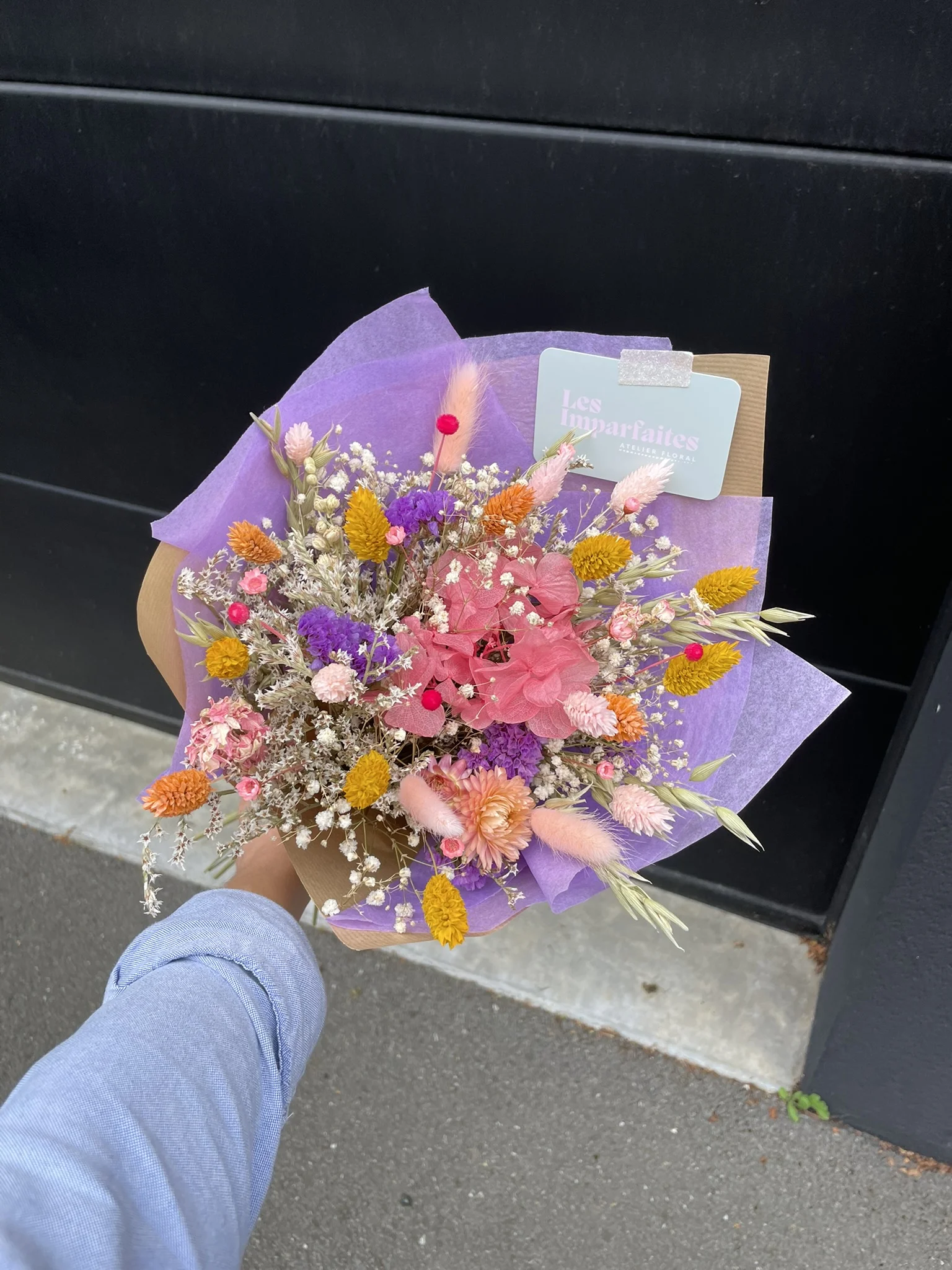Bouquet de fleurs séchées, par Les Imparfaites, fleuriste à Cesson-Sévigné