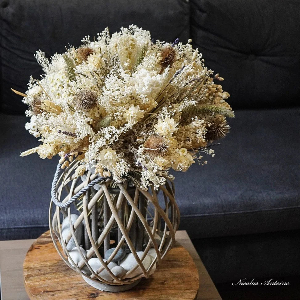 Bouquet de fleurs séchées, par Nicolas Antoine, fleuriste à Montrouge