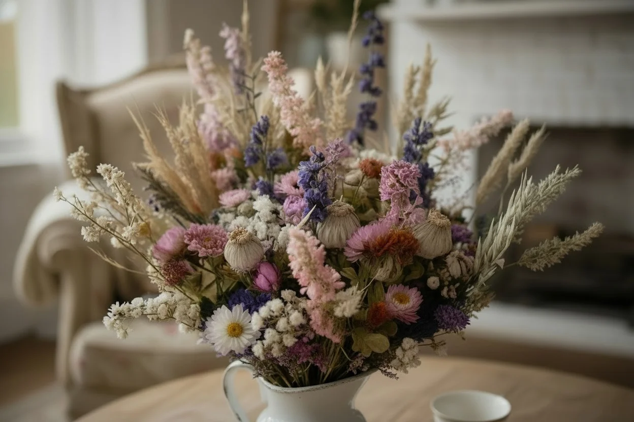 Bouquet de Fleurs Séchées, par Les Cat' Saisons, fleuriste à Charleville-Mézières