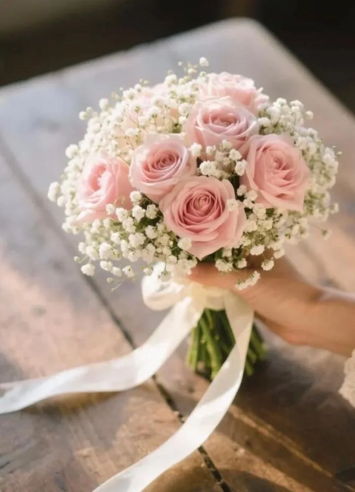 Bouquet mariage étoile rose, par Les fleurs de Célony, fleuriste à Aix-en-Provence