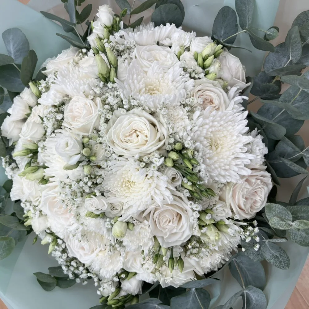 Bouquet prestige tons blanc, par Les jardins d'Anaïs, fleuriste à Marseille
