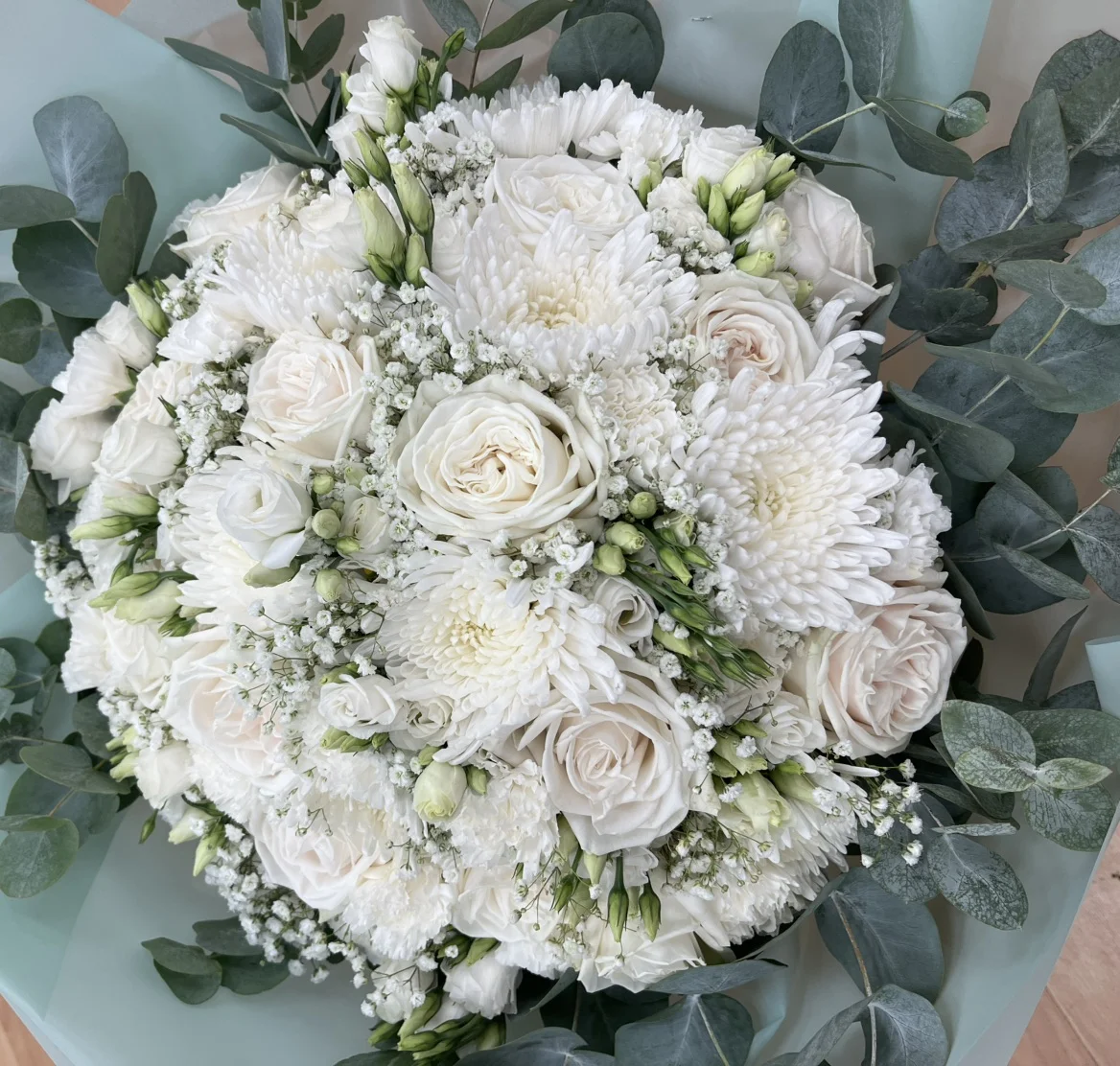 Bouquet Hiver Blanc, par Les jardins d'Anaïs, fleuriste à Marseille