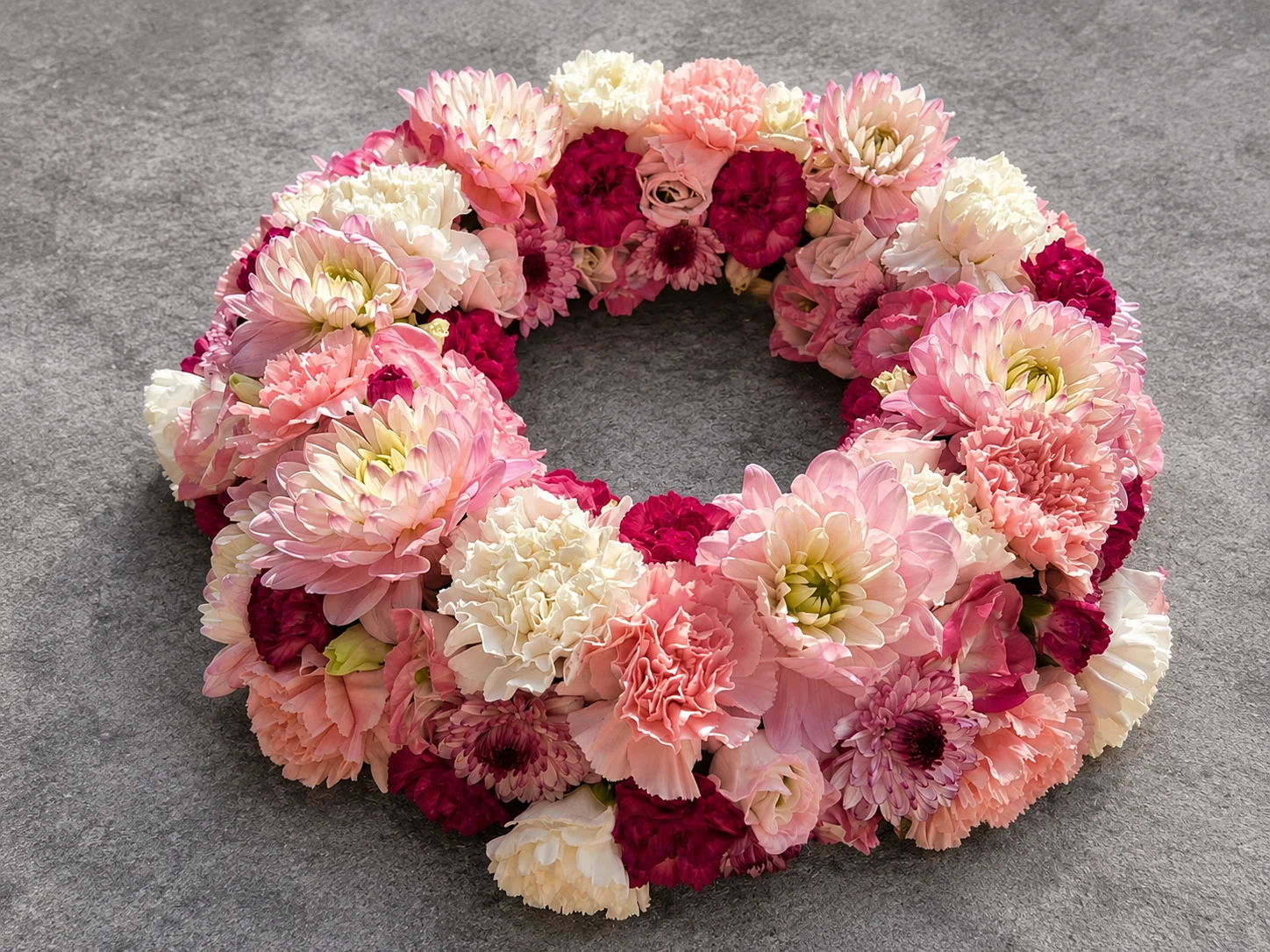 Couronne de Fleurs, par Bonheur des fleurs, fleuriste à La Montagne