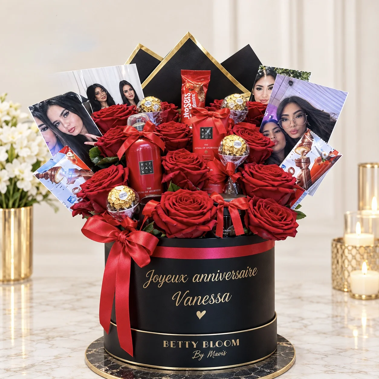 Boites Rituals et Red roses personnalisée, di Betty Bloom Flowers, fiorista a Schaerbeek