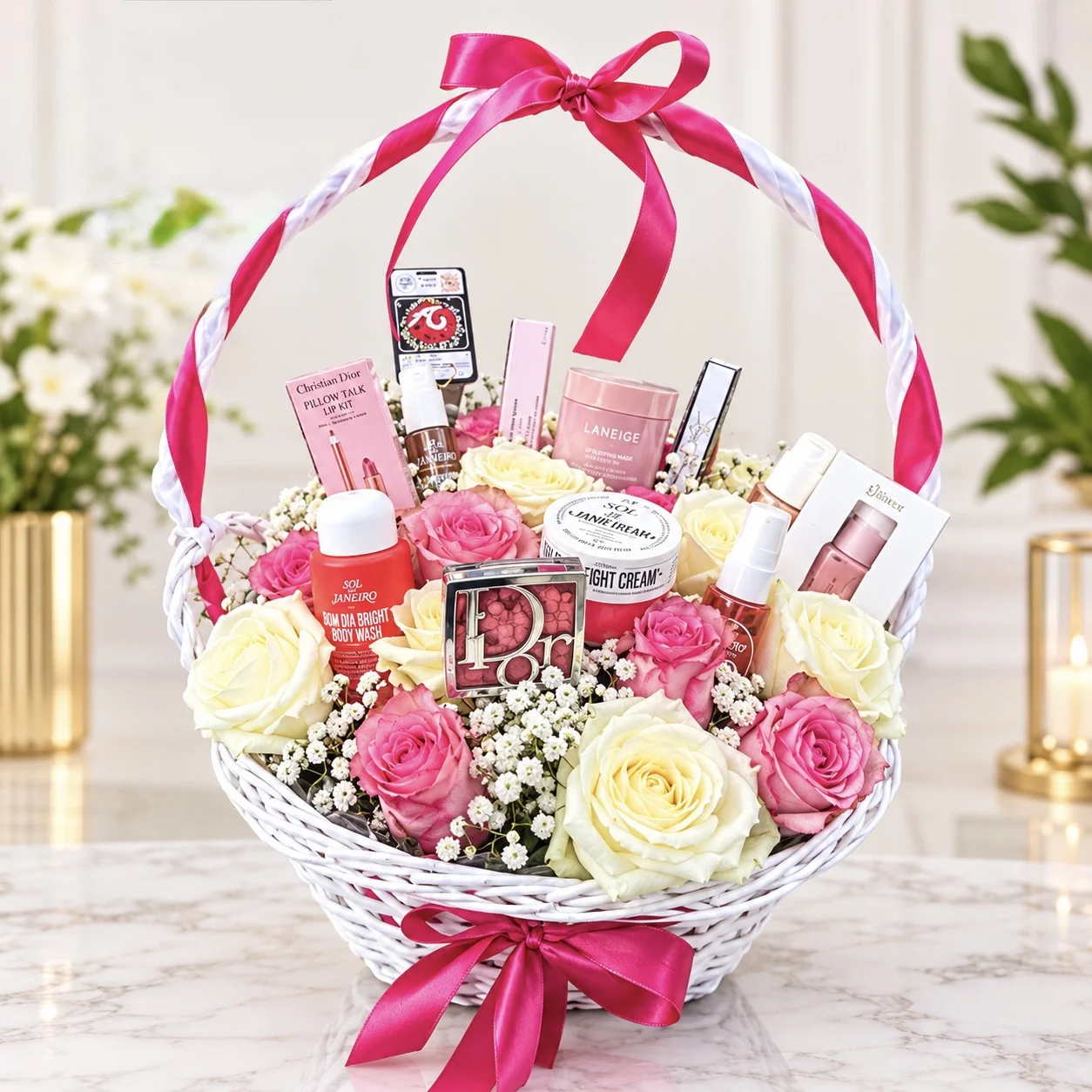 Panier Garnie de fleurs (produits non compris), par Betty Bloom Flowers, fleuriste à Schaerbeek