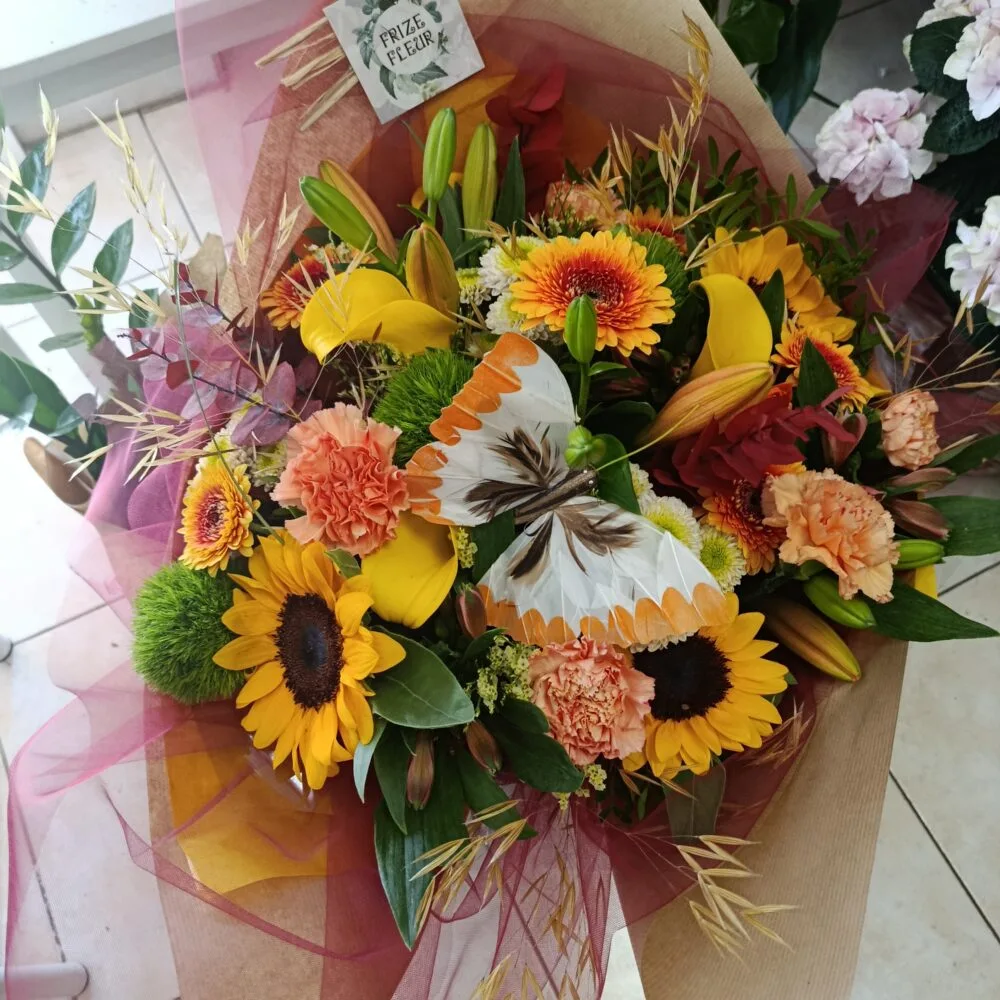 Bouquet solaire, par Frize Fleur, fleuriste à Lagny-sur-Marne