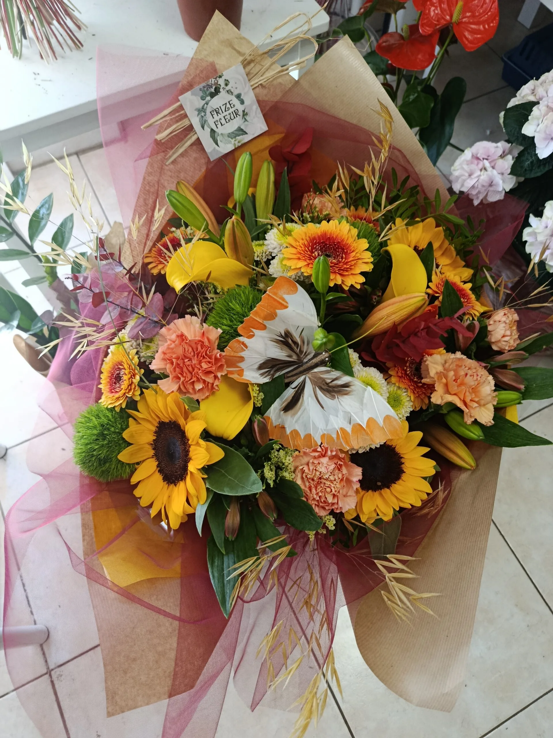 Bouquet solaire, par Frize Fleur, fleuriste à Lagny-sur-Marne