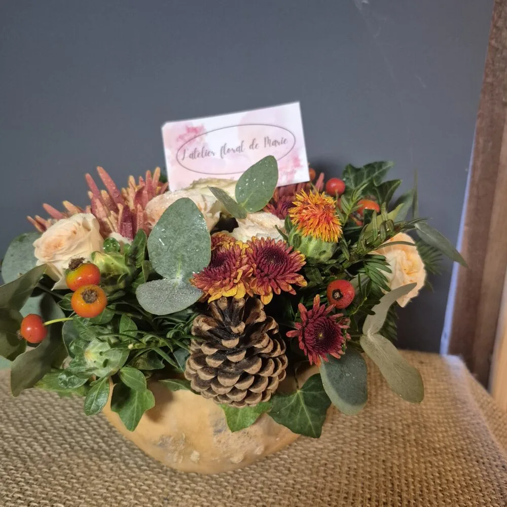 CITROUILLE FLEURIE, par L'Atelier Floral de Marie, fleuriste à Saint-Brice