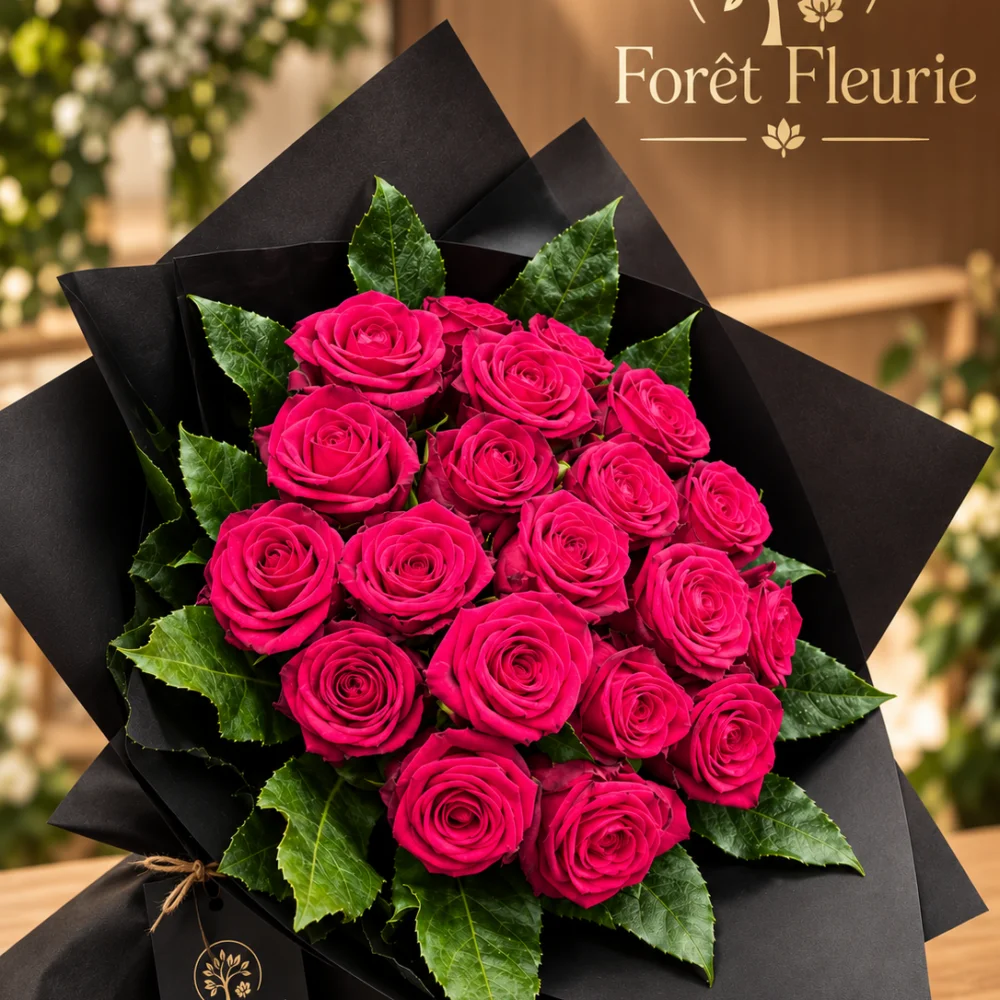 51 Roses rouges, par Forêt Fleurie, fleuriste à Bruxelles